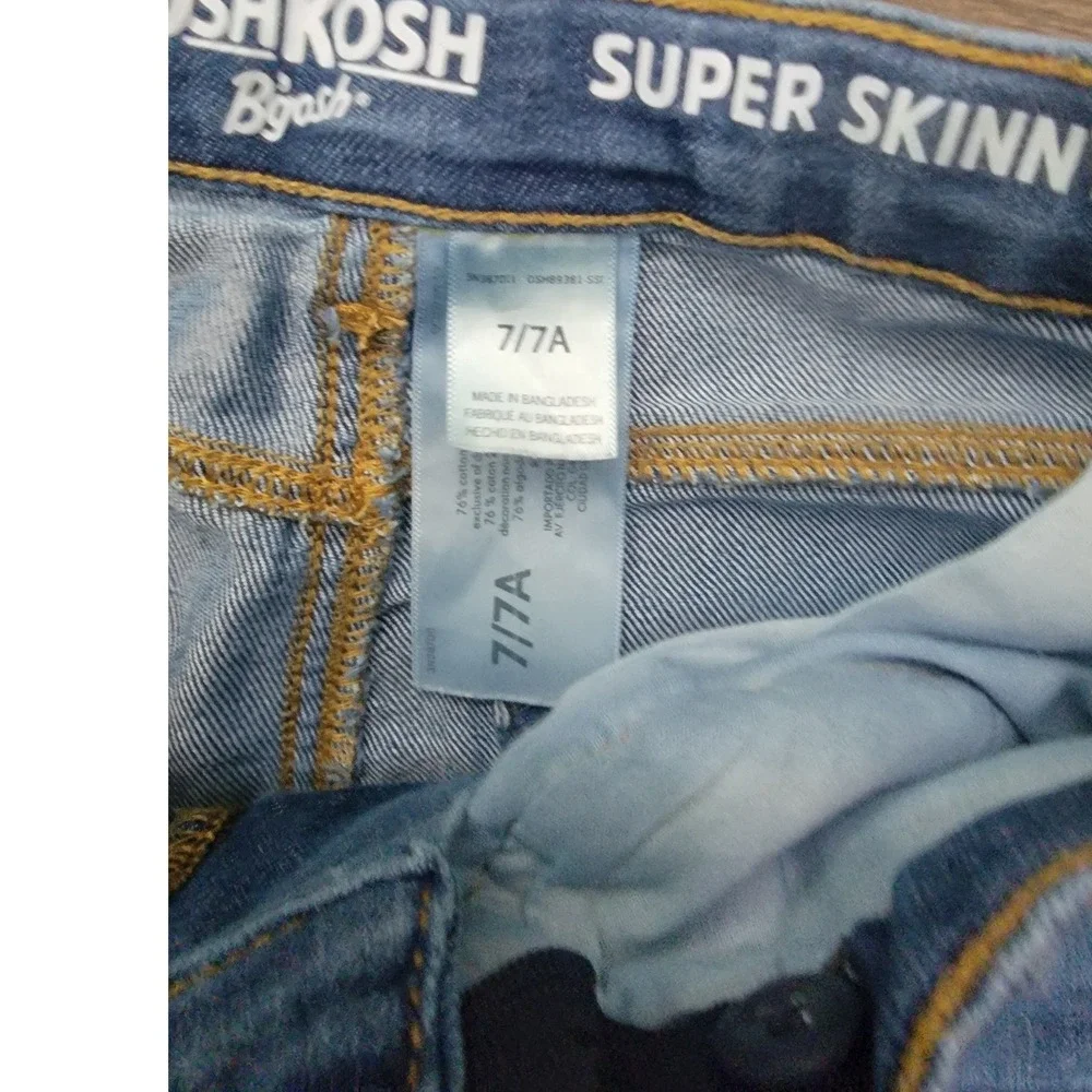 OshKosh Bgosh Girls Super Skinny Jeans Medium Wash Blue Denim Size 7 7A